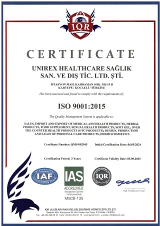 ISO 9001:2015 №QMS-002945 — IQR International